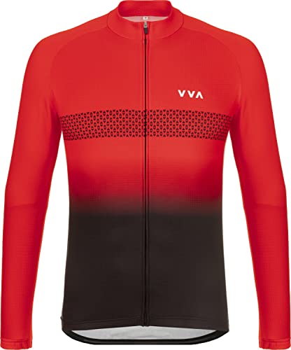 Velovista Herren Ls Jersey T-Shirts, rot, schwarz, XL von Velovista