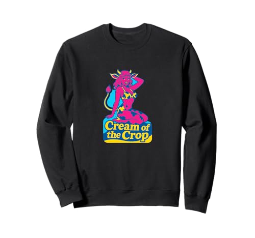 Cow Girl Pinup Retro-Rinder-Käsekuchen Cream of The Crop Sweatshirt von Velvet Pasture Studio Loves