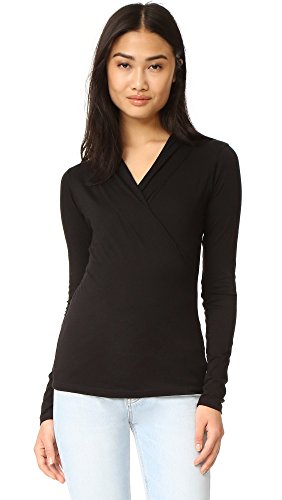Velvet by Graham & Spencer Damen Meri Surplice top Hemd, schwarz, Mittel von Velvet by Graham & Spencer