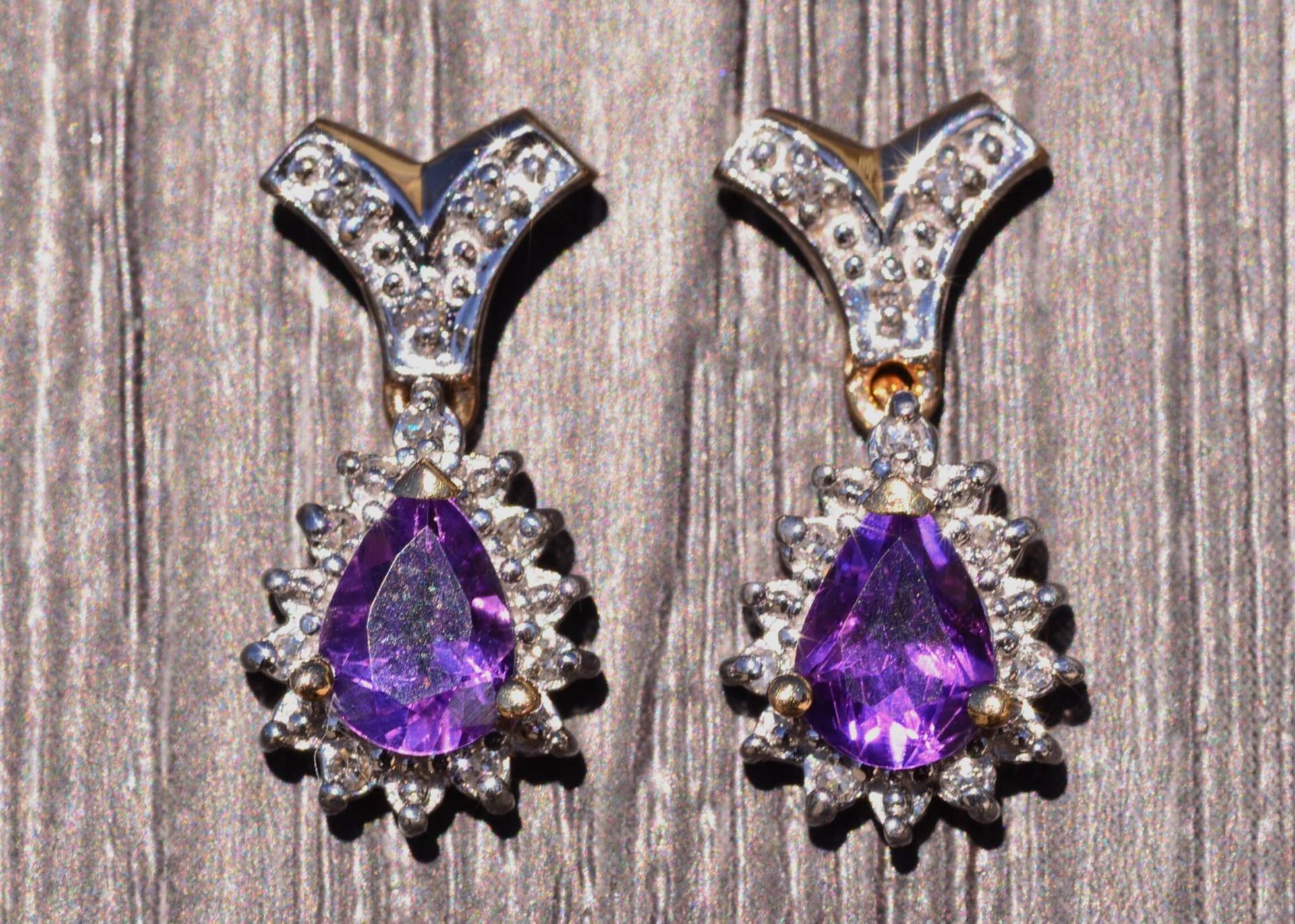 Amethyst Und Diamant Baumler Ohrringe von VelvetBoxSociety