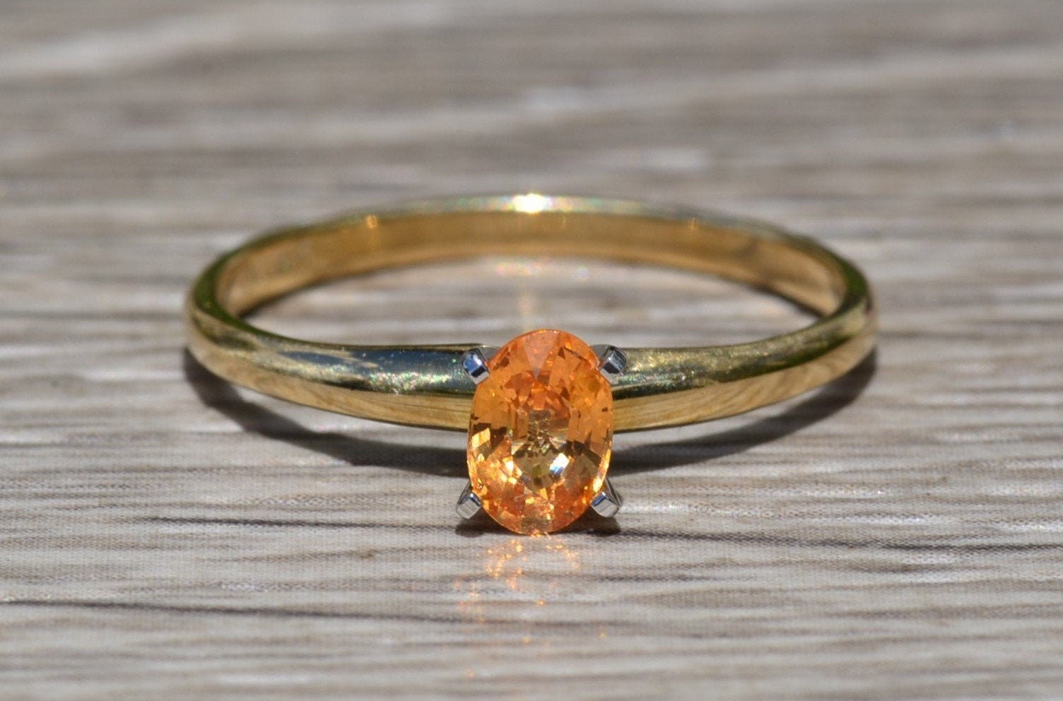 Damen Verlobungsstil Ring Set Mit 0.62 Ct Mandarine Granat von VelvetBoxSociety