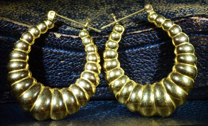 Vintage Creolen in 585Er Gelbgold von VelvetBoxSociety