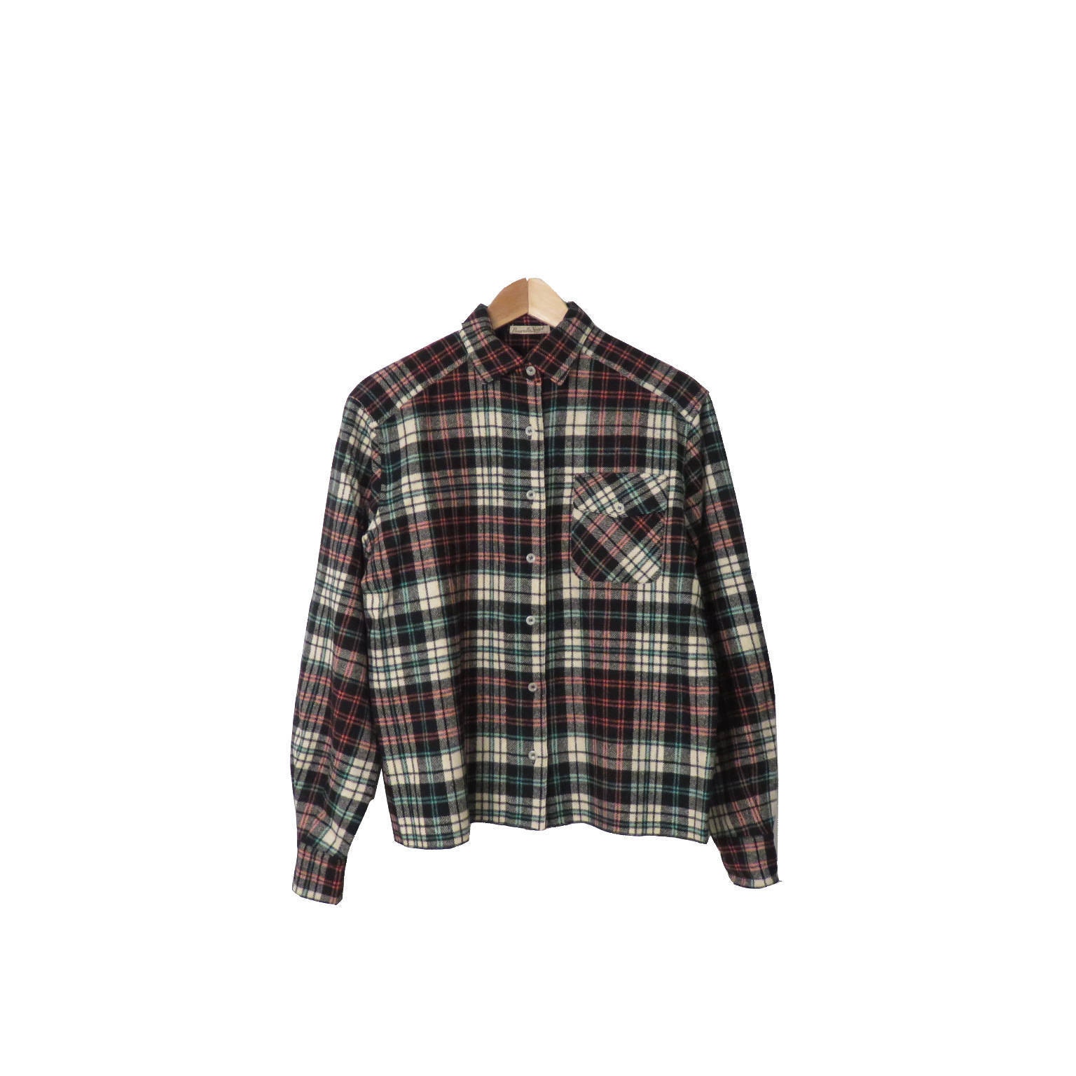 Vintage 50Er/60Er Jahre Kariertes Schurwolle Top Gr. M von VelvetCastleVintage