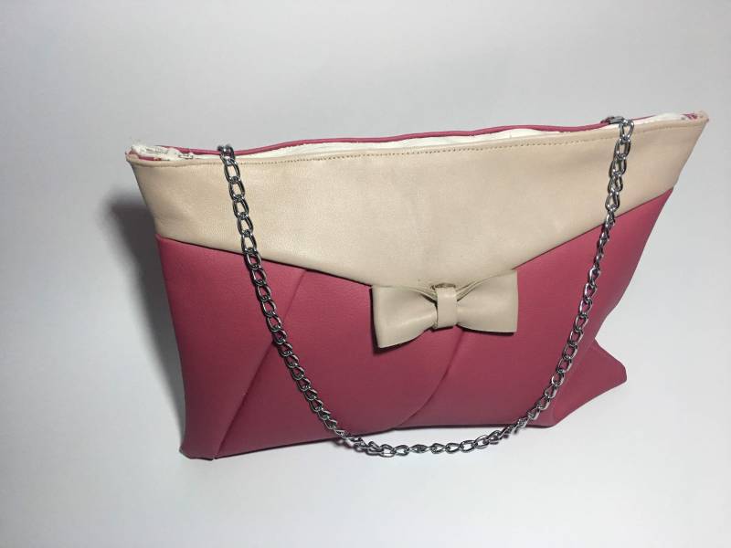 Rosa Ledertasche von VelvetClothStore