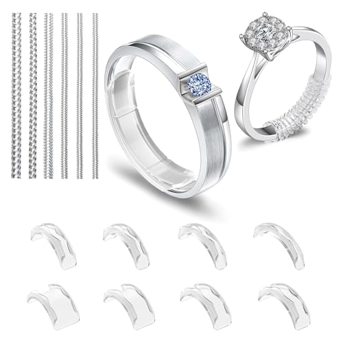 14 Pcs Verstellbares Ringmaß, Sicherer Sitz FüR MäNner Und Frauen, Reduzierung Der GrößE Um 0,5–1 Ohne GrößEnäNderung, 2 Stile Enthalten, Dreht Oder Verrutscht Nicht von VelvetGlow