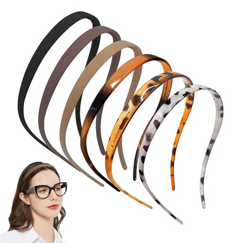 VelvetGlow 6 Pcs Kein Kopfschmerz Haarreif FüR BrillenträGer, Rutschfeste HaarbäNder Mit ZäHnen, Mattes Finish, Bequem FüR Frauen MäDchen, Perfekt FüR Den TäGlichen Gebrauch von VelvetGlow