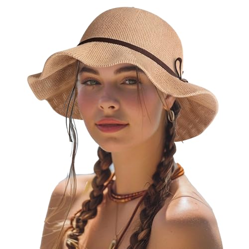 VelvetGlow Faltbarer Sonnenhut Mit Breiter Krempe FüR Damen, Strohhut Damen, Sonnenhut Damen, Lsf 50+, Schlapphut Aus Strick FüR Den Strand, FüR Sommerreisen Und Outdoor-AktivitäTen VelvetGlow Faltbarer Sonnenhut Mit Breiter Krempe FüR Damen, Strohhut Damen, Sonnenhut Damen, Lsf 50+, Schlapphut Aus Strick FüR Den Strand, FüR Sommerreisen Und Outdoor-AktivitäTen von VelvetGlow