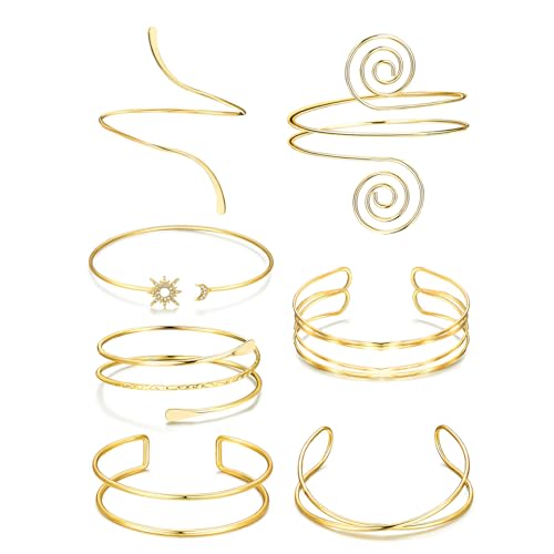 Verstellbares Goldenes Armreif-Set, 7 Pcs Oberarmreif-Band FüR Damen, Oberarmreif, Eleganter Armreif-Schmuck FüR Jeden Anlass, Gold Verstellbares Goldenes Armreif-Set, 7 Pcs Oberarmreif-Band FüR Damen, Oberarmreif, Eleganter Armreif-Schmuck FüR Jeden Anlass, Gold von VelvetGlow