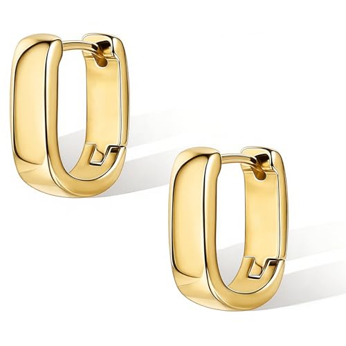 Velvoria 14k vergoldete Ohrringe, kleine klobige Goldohrringe für Damen, trendige kleine Creolen, goldene hypoallergene Ohrringe, dicke Huggie-Creolen als Schmuckgeschenk Velvoria 14k vergoldete Ohrringe, kleine klobige Goldohrringe für Damen, trendige kleine Creolen, goldene hypoallergene Ohrringe, dicke Huggie-Creolen als Schmuckgeschenk von Velvoria