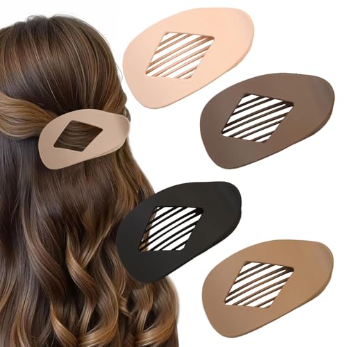 Velvoria 4 Stück Große, flache, runde Haarspangen, ovale Krallenklammern für dickes, mitteldünnes Haar, rutschfeste Haarspangen mit starkem Halt für Frauen und Mädchen Velvoria 4 Stück Große, flache, runde Haarspangen, ovale Krallenklammern für dickes, mitteldünnes Haar, rutschfeste Haarspangen mit starkem Halt für Frauen und Mädchen von Velvoria