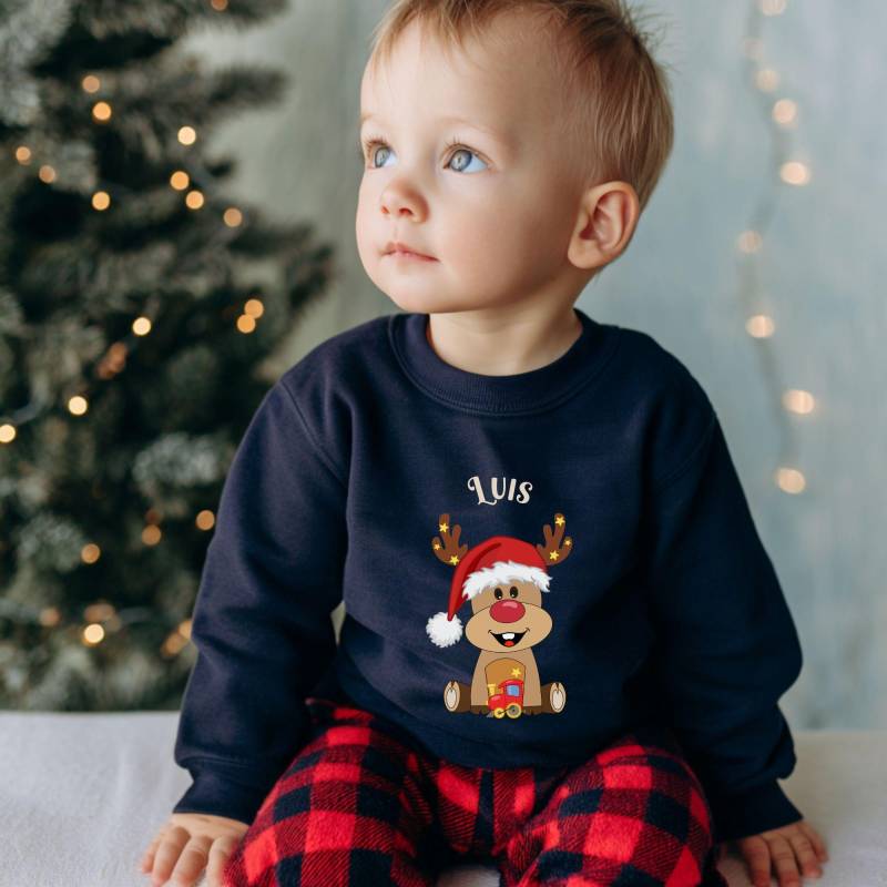 Weihnachtspullover Für Babys Und Kinder - Personalisiert & Nachhaltig | Rentier Sweatshirt, Baby Weihnachtsoutfit, Mein Erstes Weihnachten von VelyflairDesign