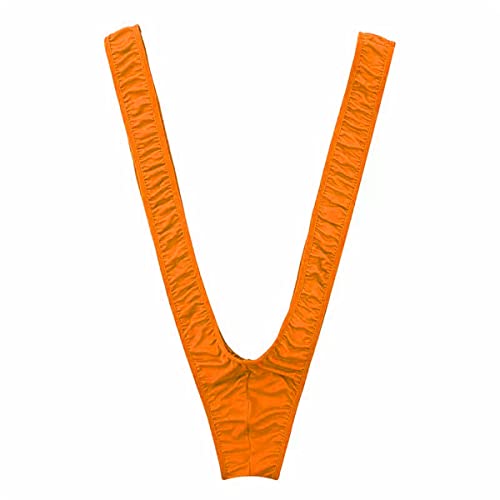 VemeFufu String G String Herren Sexy Tanga Borat Unterwäsche Herren Hot V Dünne Elastische Thong Männliche Unterhosen, Orange, Einheitsgröße von VemeFufu