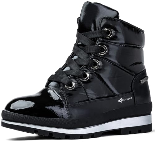 Vemont Schneestiefel Damen | wasserdichte Winterschuhe | gefütterte Winterstiefel | mittelhoher Stiefel | Snow Boots (Schwarz, EU Schuhgrößensystem, Erwachsene, Numerisch, M, 37) von Vemont