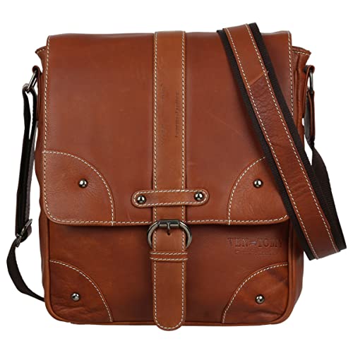 Ven Tomy Damen Leder Umhängetasche Schultertasche Crossbody Bag 001, Farbe:Rost von Ven Tomy