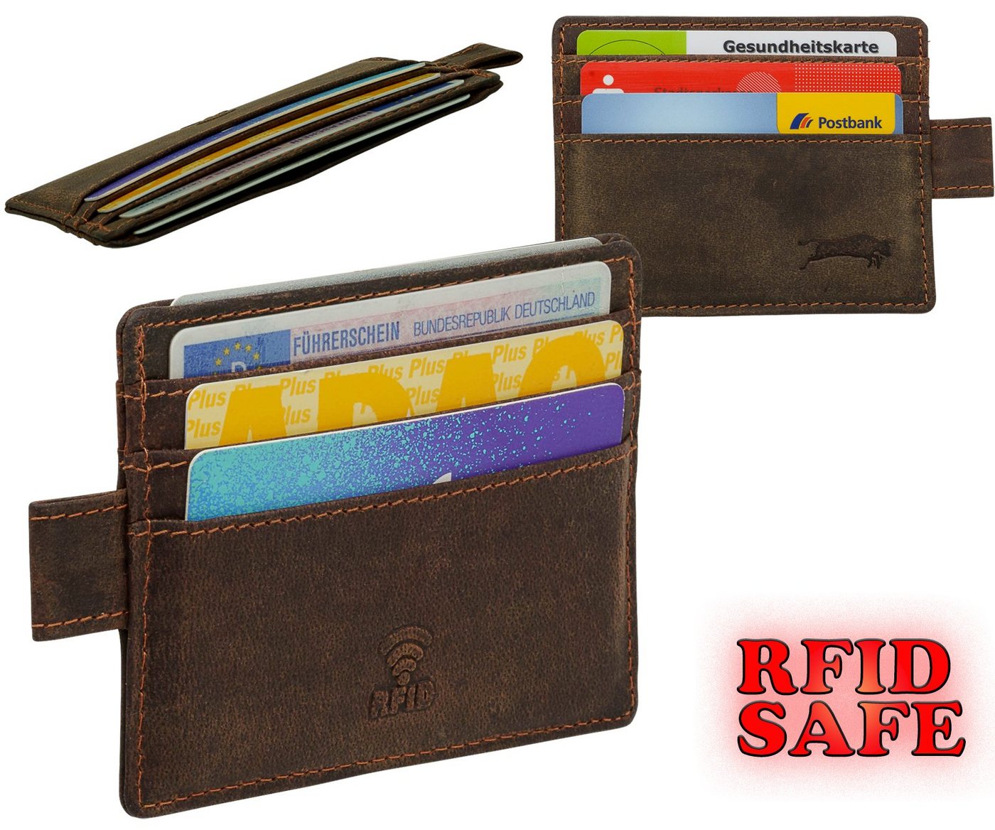 Ven Tomy Kartenetui für 6 Kreditkarten, flach, RFID Schutz von Ven Tomy