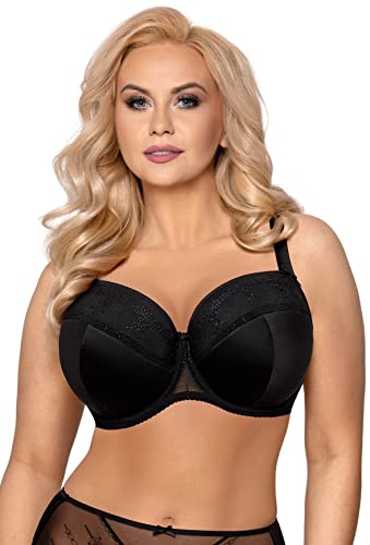 VENA VB 430 Damen BH Bügel-BH gepolstert Vollschalen Full Cup breite Träger (as3, Cup_Band, c, 75, Standard, Schwarz) von Vena Lingerie