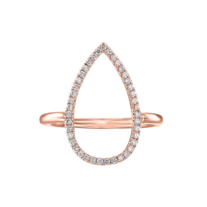 Natürliche Diamanten Rose Gold Ring, Einzigartige Goldring, Tropfen-Form-Ring, Ring Für Mädchen, 18K Rosegold Frau, Träne Form von VenaAmorisLtd