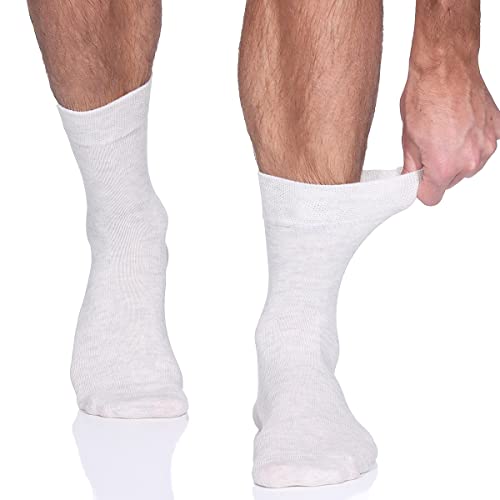 Venasoft 6 Paar Herren Socken mit handgekettelter Naht faltenfreie und druckfreie Diabetikersocken mit Komfortbund (43-46, Creme) von Venasoft