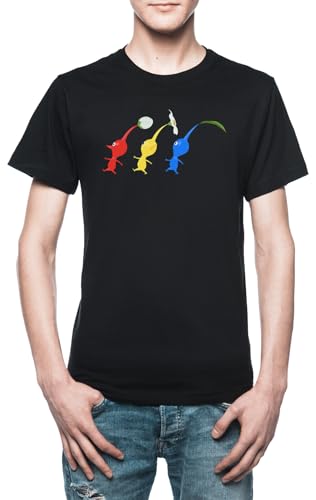 3 Pikmin Running Herren T-Shirt Schwarz von Vendax