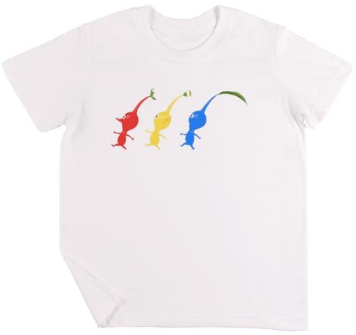 3 Pikmin Running Kinder Jungen Mädchen Unisex T-Shirt Weiß von Vendax