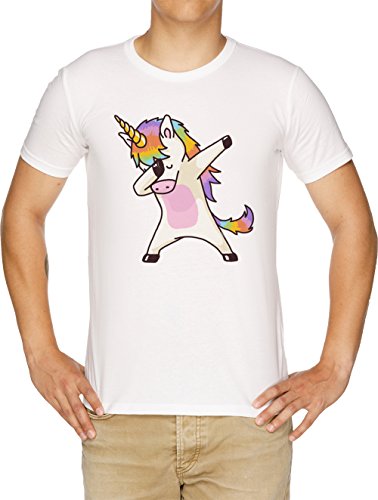Abtupfen Einhorn Hemd Hüfte Hopfen DAP Pose Herren T-Shirt Weiß von Vendax