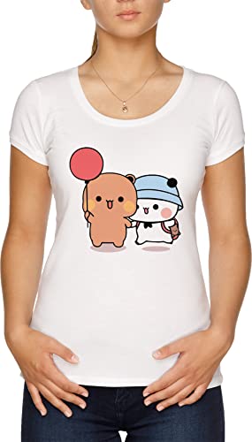 Bär Und Panda Bubu Dudu Ballon Damen T-Shirt Weiß von Vendax