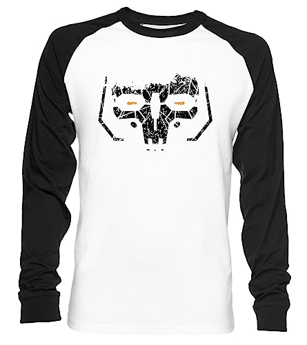 Battlemech Unisex Baseball T-Shirt Langarm Herren Damen Weiß Schwarz von Vendax