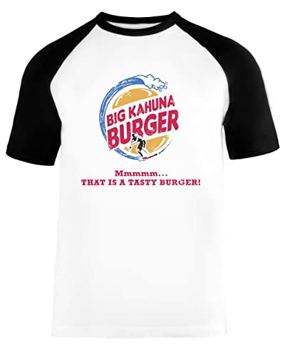 Big Kahuna Burger Unisex Baseball T-Shirt Kurze Ärmel Herren Damen Weiß Schwarz von Vendax