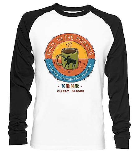 Chris In The Morning Unisex Baseball T-Shirt Langarm Herren Damen Weiß Schwarz von Vendax