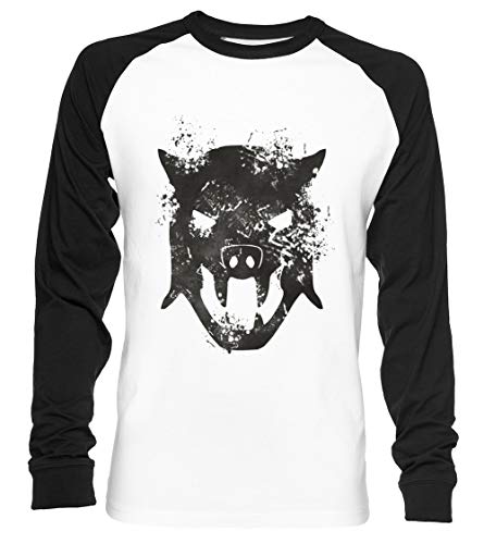 Das Hund Unisex Baseball T-Shirt Langarm Herren Damen Weiß Schwarz von Vendax