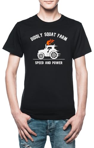 Diddly Squat Farm Shop Logo Tractor White Herren T-Shirt Schwarz von Vendax