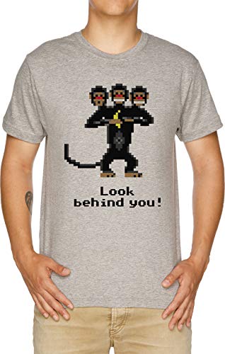 Dreiköpfige AFFE Herren T-Shirt Grau von Vendax