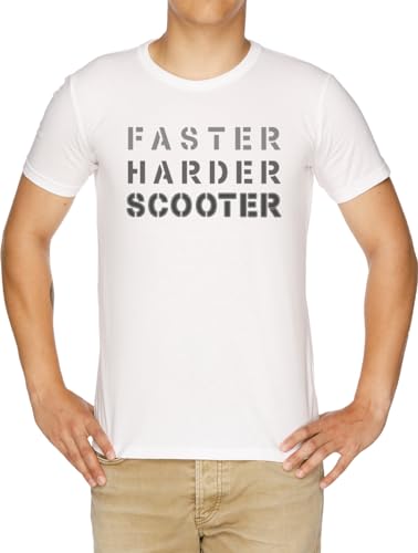 Faster Harder Scooter Scooter Techno Herren T-Shirt Weiß von Vendax