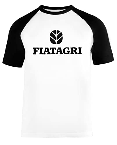 Fiatagri Unisex Baseball T-Shirt Kurze Ärmel Herren Damen Weiß Schwarz von Vendax