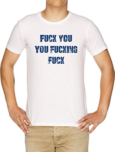 Fuck You You Fucking Fuck - Lip Herren T-Shirt Weiß von Vendax