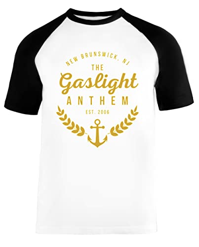 Gaslight Anthem Est. 2006 Unisex Baseball T-Shirt Kurze Ärmel Herren Damen Weiß Schwarz von Vendax