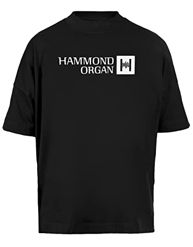 Hammond Organ Logo Unisex Baggy T-Shirt Kurze Ärmel Herren Schwarz Short Sleeves Black von Vendax