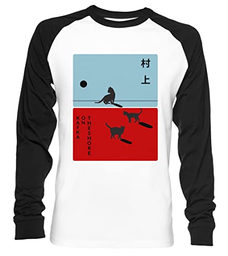 Haruki Murakami - Kafka On The Shore Unisex Baseball T-Shirt Langarm Herren Damen Weiß Schwarz von Vendax