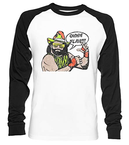 Macho Man - Macho Man Unisex Baseball T-Shirt Langarm Herren Damen Weiß Schwarz von Vendax