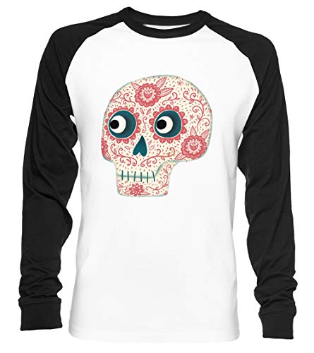 Mexikaner Dia De Los Muertos Tag Von Das Tot Unisex Baseball T-Shirt Langarm Herren Damen Weiß Schwarz von Vendax