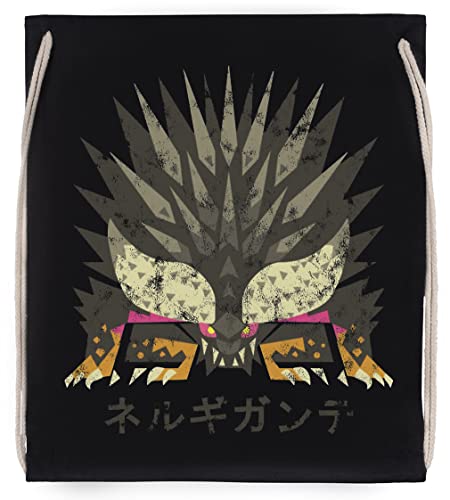 Monster Hunter World Nergigante-Kanji-Symbol Schwarz Turnbeutel mit Kordelzug Black Drawstring Gym Bag von Vendax