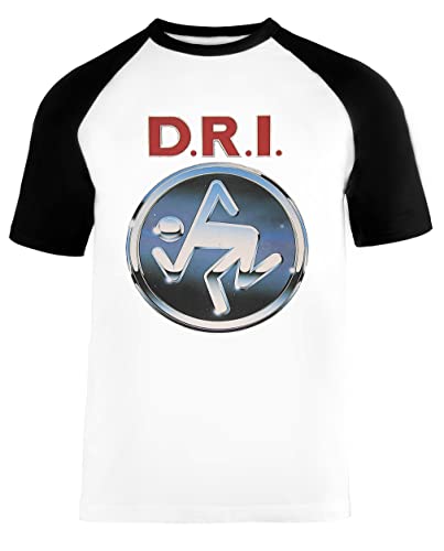 New Artwork D.R.I Unisex Baseball T-Shirt Kurze Ärmel Herren Damen Weiß Schwarz von Vendax