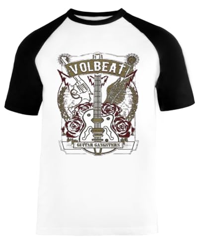 New S Volbeat Band Unisex Baseball T-Shirt Kurze Ärmel Herren Damen Weiß Schwarz von Vendax