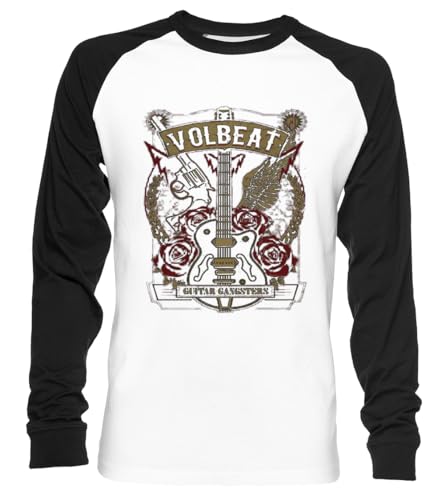 New S Volbeat Band Unisex Baseball T-Shirt Langarm Herren Damen Weiß Schwarz von Vendax