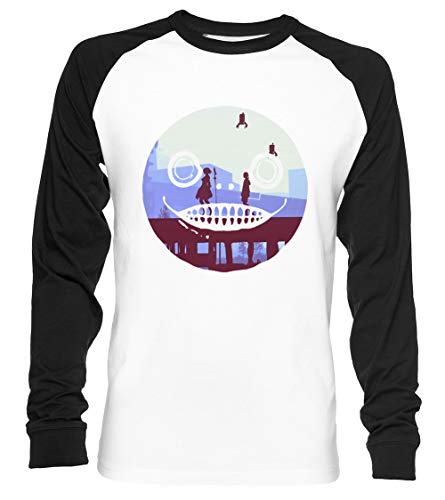 Nier Automata 2b Und 9s Emil Gesicht Unisex Baseball T-Shirt Langarm Herren Damen Weiß Schwarz von Vendax
