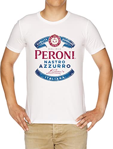 Peroni Nastro Azzurro Herren T-Shirt Weiß von Vendax