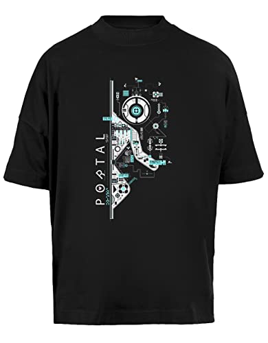 Portal 2 Art Unisex Baggy T-Shirt Kurze Ärmel Herren Schwarz Short Sleeves Black von Vendax