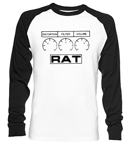 Proco Rat 2 Unisex Baseball T-Shirt Langarm Herren Damen Weiß Schwarz von Vendax