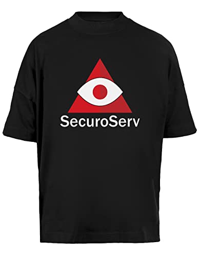 Securoserv Unisex Baggy T-Shirt Kurze Ärmel Herren Schwarz Short Sleeves Black von Vendax