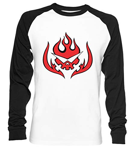 Tengen Toppa Gurren Lagann - Mannschaft Dai Gurren Logo Unisex Baseball T-Shirt Langarm Herren Damen Weiß Schwarz von Vendax